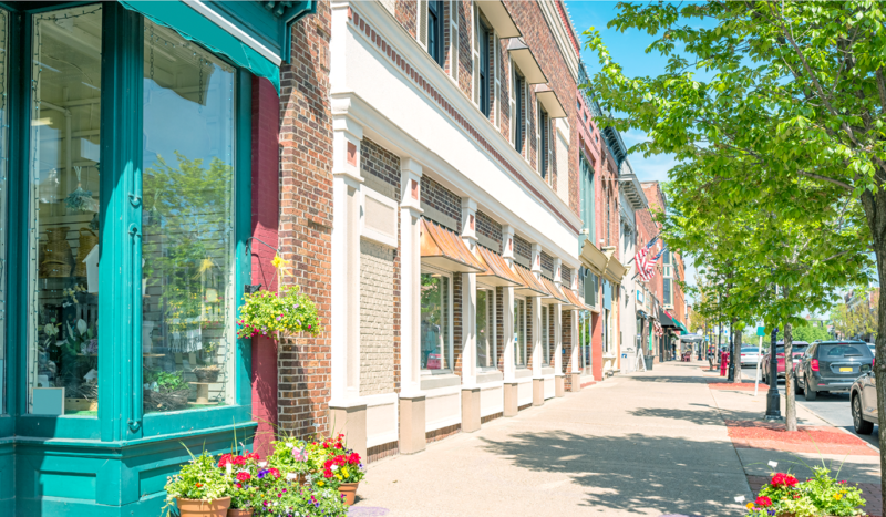 storefronts on Main Street